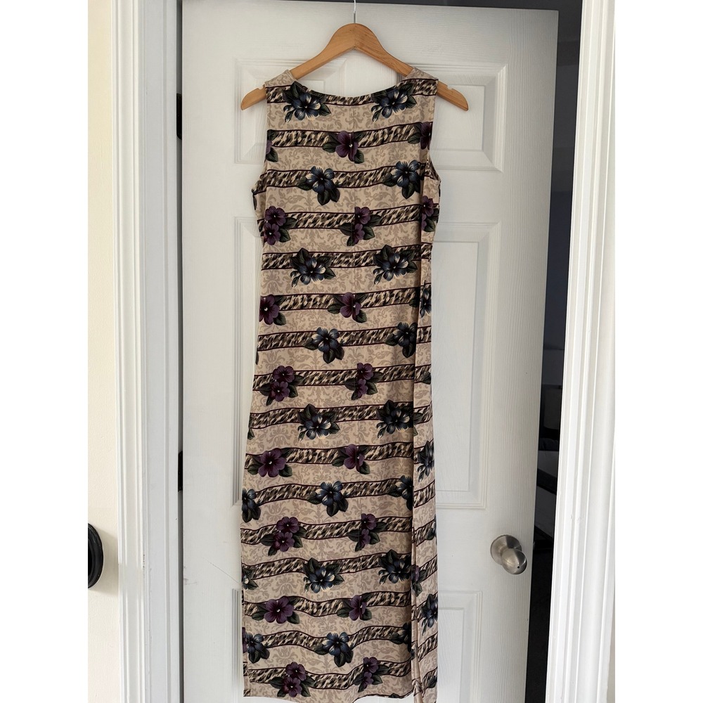 Vintage Liz Baker Womens Silk Sleeveless Maxi Summer Dress Retro 90s Mom - Picture 5 of 5